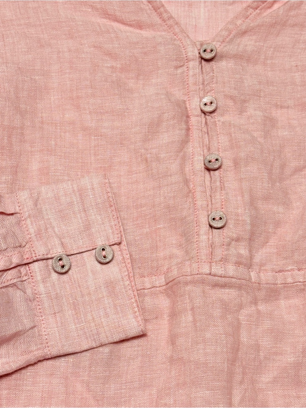 Sigrid Olsen 100% Linen Pink Tunic Top Women’s Small Button Front Shirt - Picture 9 of 10